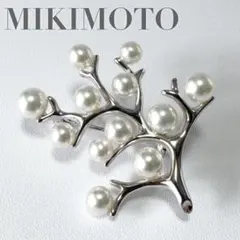【美品】MIKIMOTO　ミキモト　幸福の木　ブローチ　パール　シルバー　12珠のサムネイル