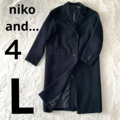 ニコアンド　チェスターコート/濃紺/サイズ4/L/裏地総柄/星