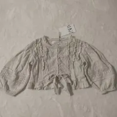 【新品・タグ付】ZARA KIDS ベージュ 長袖ブラウス 116