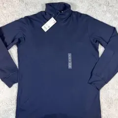UNIQLO ソフトタッチ タートルネックT ネイビー L 長袖