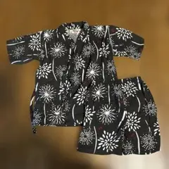 花火柄 甚平 サイズ110 綿100% 上下セット