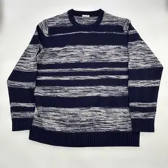 GU ジーユー　メンズ クルーネックセーター　ボーダー柄 L