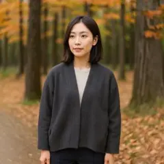 【普段使い】Apuweiser-riche ノーカラージャケット M グレー