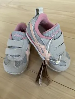 ASICS ベビー スニーカー グレー/ピンク
