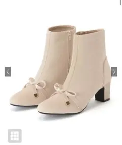 GRL スエードベロアリボンショートブーツ 【zr1417】 アイボリー