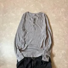 archive UNIQLO waffle henry neck l/s