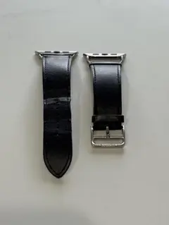 HERMES エルメスApple Watchバンド　ブラック　スムースレザー