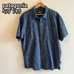 Patagonia ヘンプシャツ チェック柄　ネイビーのサムネイル