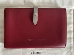 CELINE 二つ折り財布 レッド ベージュ バイカラー ラージ - メルカリ