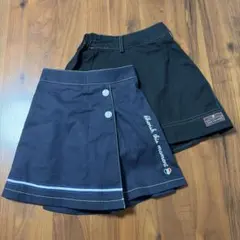 ネイビー ブラック キュロットスカート 2枚セット