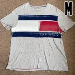 トミーヒルフィガー Tシャツ Mサイズ フラッグロゴ グレー 半袖