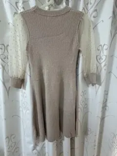 snidel ニットワンピース ベージュ　シースルー