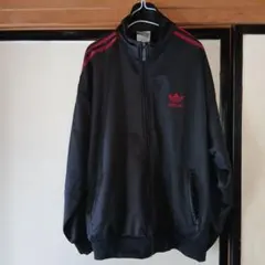 希少】adidas デサント製 西ドイツタグトラックジャケット黒ブラック
