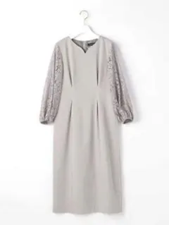 ユナイテッドアローズ　ライトグレー レース袖 ワンピース