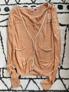 サーモンピンク　カーディガン