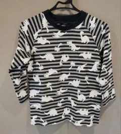 恐竜柄ストライプTシャツ 140
