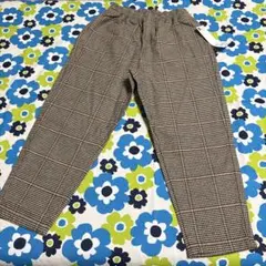 GU フランネルチェック シェフパンツ ブラウン系 120センチ