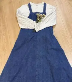 サマンサモスモス　ロング　ジャンパースカート　デニム
