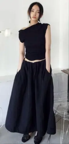 ZARA ザラ ワンショルダートップス サイズMブラック