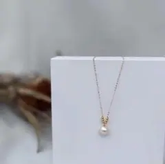 18k淡水パールネックレス　一粒