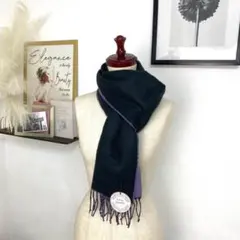 Lune jumelle マフラー ネイビー パープル