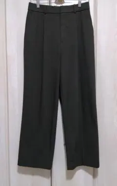 【UNIQLO】★ユニクロ★ワイドタックパンツ★オリーブ（L）460311
