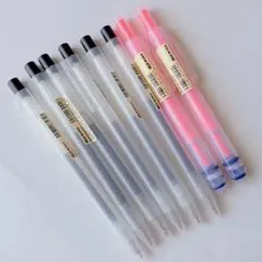 ［新品未使用品］無印良品　ボールペン＆マーカーセット　黒　さらさら書ける　8本のサムネイル