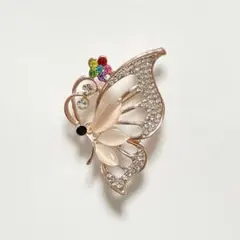 |◤ブローチ◢|✨新品✨　バタフライ　蝶　ピンクゴールド　エレガント　華やか