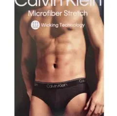 カルバンクライン　メンズビキニ　L(M) 黒　ナイロンストレッチ　男性ブリーフ