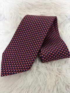 【美品】BVLGARI ネクタイ 魚柄 レッド ブルガリ