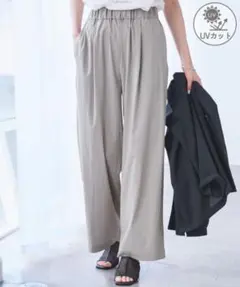 【ROPÉ PICNIC】 レーヨン ナイロン イージー ワイド パンツ 40