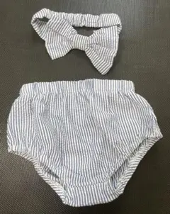 PatPat ストライプ柄 パンツとヘアバンドセット 3-6M60サイズ