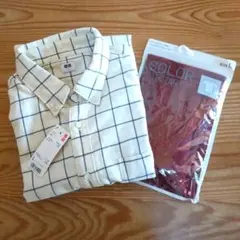 ユニクロ長袖シャツとカラーTシャツ