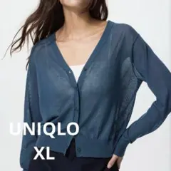 UNIQLO ライトVネックカーディガン　XLサイズ　春夏　ネイビーブルー