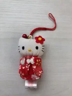 ハローキティ 着物風キーホルダー 鈴付き