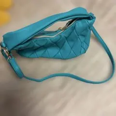 ターコイズ キルティング ショルダーバッグ