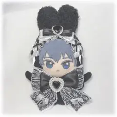 ちびぐるみ ぬい服 着ぐるみ 11cm うさ耳 黒ブラックのサムネイル