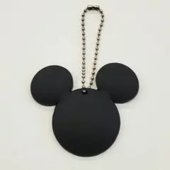ミッキーマウス シリコン バッグチャーム キーホルダー 黒