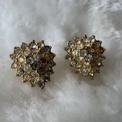 ヴィンテージアクセサリー　イヤリング ゴールド クリスタル