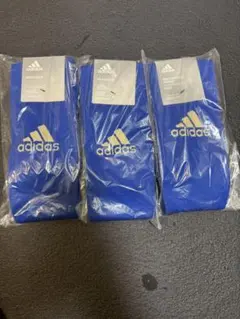 adidas サッカーソックス 青 3足セット