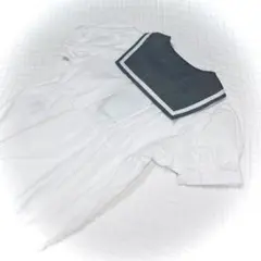 新品タグ付きオーガニックコットンセーラー襟ロンパースホワイトコトリプレミアム80