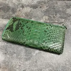 エトロ 長財布 ペイズリー PVCレザー パイソン型押し ラウンド