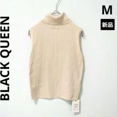 新品 ブラッククイーン タートルネックノースリーブニット アイボリー リブニットのサムネイル