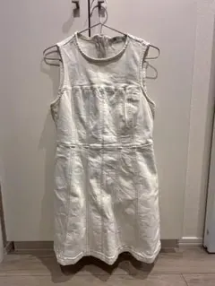 ZARA ザラ デニムミニワンピース ホワイト