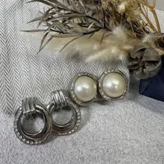 11.743【パールイヤリング】アクセサリー　ピアス変更可　ヴィンテージ