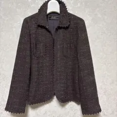 レリアン　イタリア製生地使用ツィードジャケット焦茶系9 御専用