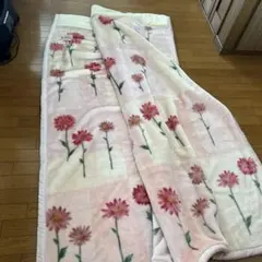 Earth Bird 花柄　毛布　ブランケット　ダブルサイズ　美品