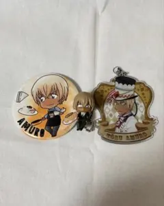 名探偵コナン 安室透 まとめ売り 缶バッジ キーホルダー 3点セット