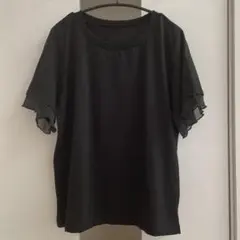 WORLD THE SHOP TK 袖フリル 半袖カットソー ブラックLのサムネイル