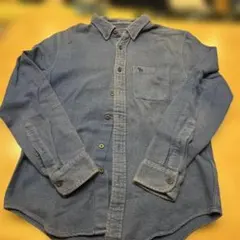 アバクロダークブルー フランネル風長袖シャツ